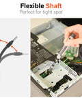 Ultra Compact Precision Screwdriver Set With Aluminum Handle and Flexible Shaft used inside a computer case