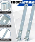 Close-up view of 4 Pack 12 Inch Zinc Strap Hinges For Gates, Tool Sheds, Barn Doors And Other Swing Entrances highlighting product features.