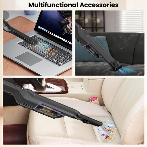 Cordless Handheld Vacuum 24KPa Brushless Motor cleaning laptop, sofa, and car seat, lightweight 1.5lbs, ultra quiet, purple.
