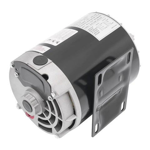 Half Horsepower Single Phase Electric Motor With 3450 RPM 115 To 230 Volt IP23 Protection Beefy Workhorse Build For Metal Cutting Machines Pumps And Fans, side view