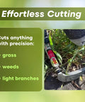 Japanese Weeding Sickle Kama For Fast Garden Cleanup, 4.7 Inch Serrated Blade cutting grass with curved pull cut design