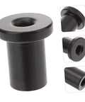 Close-up of black Five Piece Barn Track Spacers Set For Sliding Doors, Flat Track Hardware Wall Mounts, showing heavy duty support