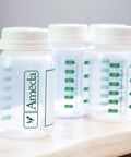 Straight Fire Breast Milk Storage Bottles Pack Two Measured With Plenty Of Label Space Fridge And Freezer Friendly showing clear measurement lines.