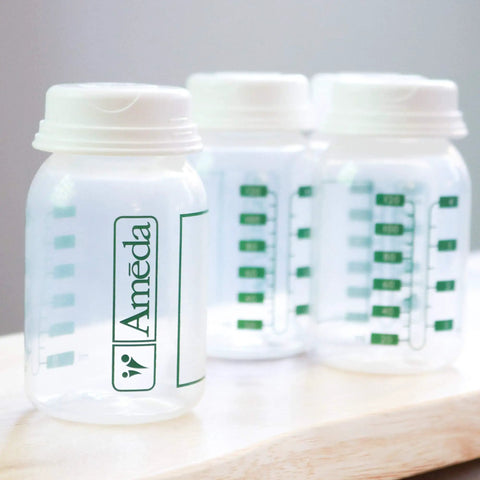Straight Fire Breast Milk Storage Bottles Pack Two Measured With Plenty Of Label Space Fridge And Freezer Friendly showing clear measurement lines.