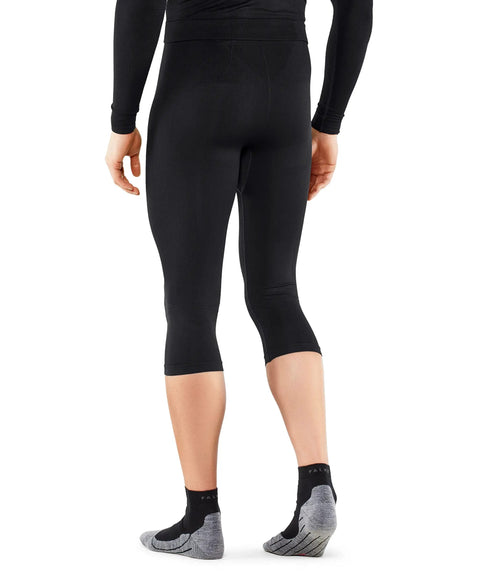 Cozy Warm Three Quarter Length Thermal Base Layer Bottom For Men Black Size Medium Built With Durable Nylon Blend Stretch And Moisture Wicking