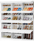 48 Pair Shoe Storage Cabinet With 3 By 8 Tier Space Saving Shoe Organizer For Closet Hallway Living Room Bedroom And Garage Tall 49 Inch Shoe Cabinet To Hold Family Shoes And More.
