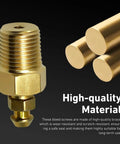Badass Heavy Duty Brass Bleeder Screws Eight Piece Brake Caliper Kit With 1 8 27 And 1 4 28 Threads close-up of brass bleeder screw and material.