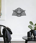 Industrial Steam Train Metal Wall Art Decor Hanging Sign for Living Room and Office Modern Locomotive Iron Silhouette Black 12 Inch Wall Sculpture Dope Retro Vibe for Rustic Loft and Industrial Home Decor displayed on a wall above a chair and table