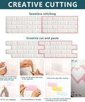 White 3D Wall Panels Pack Of 20 Sheets With 29 Sq Ft Coverage Printable Wallpaper Sticker Self Adhesive Waterproof Brick