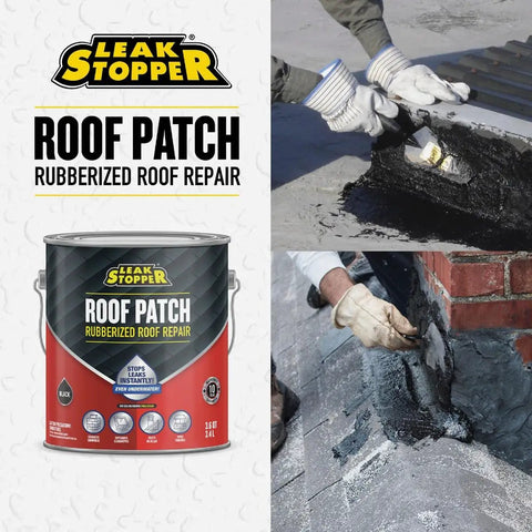 Rubberized Roof Patch 1 Gallon That Patches Leaks Fast With 100 Percent Flexible Instant Sealant For Various Roof Types