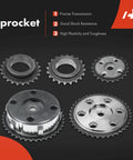 Mazda Engine Timing Chain Kit With VVT Sprocket For DOHC L4 2.3L fits Mazda 3 2007 to 2013 sprocket set on black background