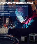 Welder practicing with 48 Piece Welding Practice Kit With 11 Gauge Steel Coupons 2x2 And 3x3 In For Beginner Welders