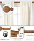Two Pack Imitation Wood Grain Curtain Rods With Ball Finials, Adjustable 1 Inch Diameter Rails For 28 To 48 Inch Windows, Boho Farmhouse Rustic Style Drapery Rod Set, Heavy Duty Brown, No Fuss Install
