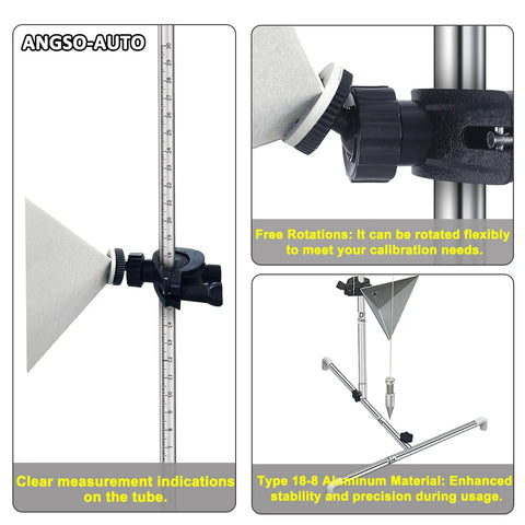 7.8 Inch Radar Corner Reflector Kit With 0-30cm Scale Stand For Pro Grade Vehicle Calibration And Driver Assist Setup, Built For Cars SUVs Trucks And Hybrids, aluminum stand