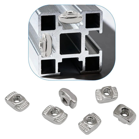 100 Pcs 2020 Series Sliding T Slot Nuts M3 Carbon Steel Fasteners For 20 Series Aluminum Profile T Slot Systems