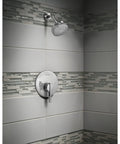 Berwick Trim Kit With Water Saving Shower Head And Cartridge In Polished Chrome Great Upgrade For Your Shower Easy Install Durable Finish And Modern Bathroom Remodeling Accessory. Wall-mounted in tiled shower, anti-scald protection.