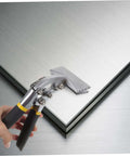 3 Inch Manual Sheet Metal Bender Tool With Straight Jaw Edge Seamer in use on metal sheet