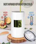 Game Changer 16 Pack Skinny Sublimation Tumblers With Lids And Straws 12 Oz Double Wall Stainless Steel Cups showcasing a customizable white tumbler.