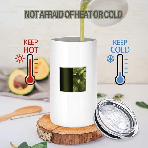 Game Changer 16 Pack Skinny Sublimation Tumblers With Lids And Straws 12 Oz Double Wall Stainless Steel Cups showcasing a customizable white tumbler.