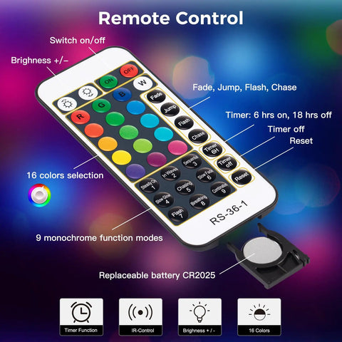 Color Changing Rope Lights Outdoor 33ft 100 LED String Lights With Plug And Remote Waterproof Twinkle Rope Light remote control