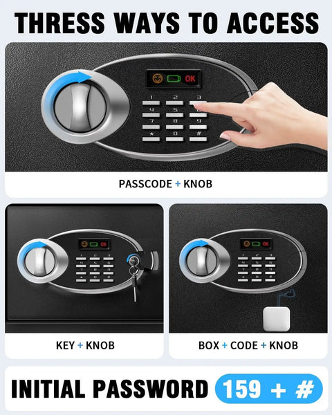 Big Ol 2.5 Cu Ft Fireproof Waterproof Safe Box For Documents And Valuables With Digital Keypad, Emergency Battery, And Combination Lock