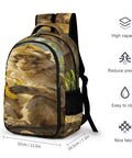 Jungle Monkey Banana Printed Unisex Backpack with large capacity and durable polyester, features a monkey holding banana graphic.