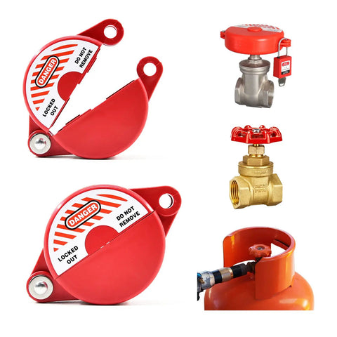 Gate Valve Lockout Kit Two Pack One To Two And A Half Inch Diameter Outdoor Red Locks For Hose Bib Gas Propane Tank Water Spigot