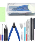 Dope 16 Piece Hobby Model Building Tool Kit For DIY Miniatures Essential Hand Tools Set with pliers, files, and box