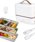 Electric Lunch Box Warmer On The Go Grab And Go 300W 110V Wall Plug 3 Layer 800ML Stainless Steel Containers Portable Food Warmer
