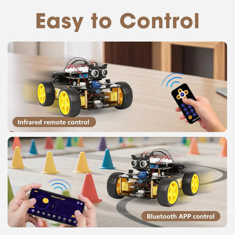 ESP32 Powered Smart Robot Car Kit For Kids And Teens Ages 8 To 16 Arduino And Scratch Compatible App Controlled STEM Coding Toy Hands On Robotics Learning With 16 Story Tutorials A Totally Cool STEM Gift, remote control car