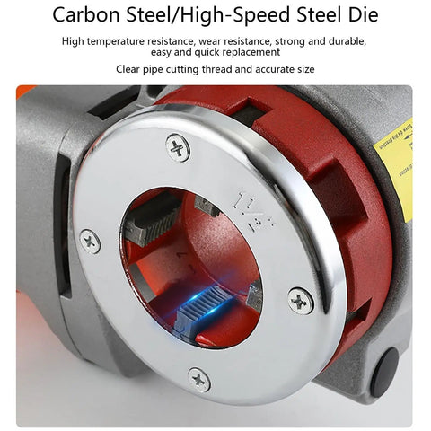 Close-up of high-speed steel die for Upgraded Portable Electric Pipe Threader 2300W Pure Copper Motor Handheld Kit.