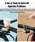 Bike Hydraulic Brake Bleed Kit With 150ml Mineral Oil Universal Adapters For Shimano TEKTRO TRP Disc Brakes, injection demonstration