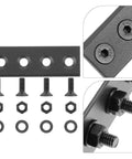 Black Sliding Barn Door Track Connector Repair Bracket, Heavy Duty Metal Flat Plate For Barn Door Hardware Kit, screws visible