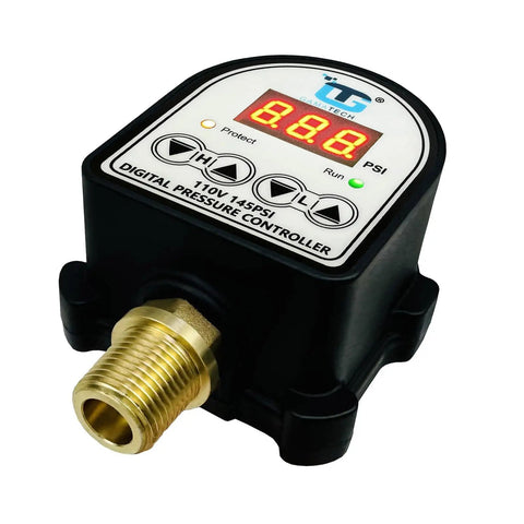 Digital Adjustable Pressure Switch Controller 110V 145 PSI For Water And Air Pumps No Brainer Install Half Inch NPT