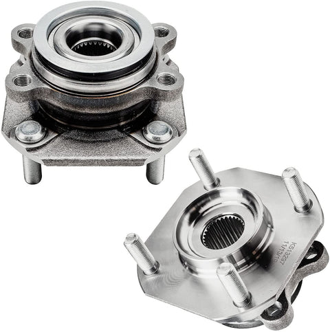 Drop In Front Wheel Bearing Hubs Kit For 2007 2012 Nissan Sentra 2.0L, showing 2 front wheel hubs with bolt pattern