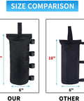 Size comparison of Beefy Heavy Duty Canopy Weight Bags Set of 4 for Pop Up Tents 30 Lbs Capacity Per Bag 1680D Waterproof Sand Bags