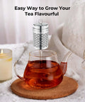 Ultra Fine Mesh Tea Infuser Strainer For Loose Leaf Tea No Fuss 304 Stainless Steel in teapot