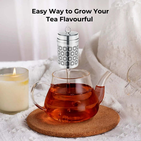 Ultra Fine Mesh Tea Infuser Strainer For Loose Leaf Tea No Fuss 304 Stainless Steel in teapot