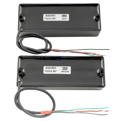 MDC5 Ceramic Magnet Soapbar Style Bass Pickup Set for 5 String Neck and Bridge with 14.4K Output, top view