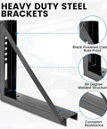 Heavy Duty Underbody Truck Toolbox Mounting Brackets Kit Welded Steel Bracket Set showcasing black coated steel brackets with structural support.