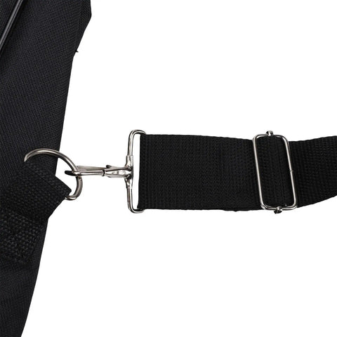 Close-up of strap and clip on Rugged Solar Panel Carrying Case For Camping And RV Travel With 600D Oxford Fabric Scratch Proof Portable Bag