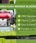 Beefy High Lift Lawn Mower Blade For 42 Inch Deck Fits D105 D110 LT160 LA135 Z225 And More Heavy Duty Replacement Replaces AM141034 AM141032 AM154062 AM137327 AM154061 2 Pack