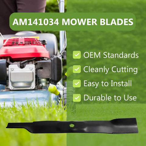 Beefy High Lift Lawn Mower Blade For 42 Inch Deck Fits D105 D110 LT160 LA135 Z225 And More Heavy Duty Replacement Replaces AM141034 AM141032 AM154062 AM137327 AM154061 2 Pack