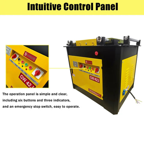 Control panel of Heavy Duty Electric Rebar Bender Machine 3000 Watt Three Phase With Foot Switch For 6 To 40 Mm Round Steel Bars.