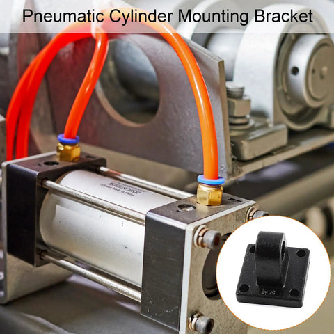 Metal Pneumatic Cylinder Rod Pivot Clevis Mounting Bracket Gear With 4 Bolt Holes And Foot Flange Mounting Kit For SC CA Air Cylinders 50x50mm Base Heavy Duty Industrial Grade Mounting Hardware on pneumatic cylinder
