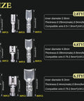 360 Piece Quick Splice Wire Spade Connector Kit 2.8mm 4.8mm 6.3mm Male and Female Crimp Terminals with size details.