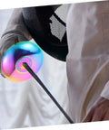 Fencer with colorful stainless steel foil hand guard for fencing lightweight wear resistant shield for competition and training