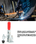 Beefy Heavy Duty Vertical Toggle Clamp With Quick Release For Welding And Equipment Setup with red handle and sturdy frame
