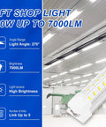 V Shaped 4-Foot LED Shop Lights 50W 6500K Daylight 7000LM Linkable Garage Warehouse Workbench Lighting with Clear Cover