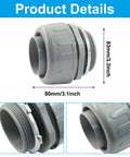 2 Pack 2 Inch NPT Liquid Tight Conduit Connector Heavy Duty Nonmetallic Straight PVC Electrical Fitting UL Listed With Gasket